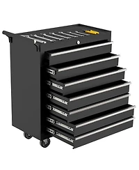 gaomon 7-Drawer Portable Tool Storage Cart, Rolling Tool Chest Cabinet, Lockable Toolbox Organizer