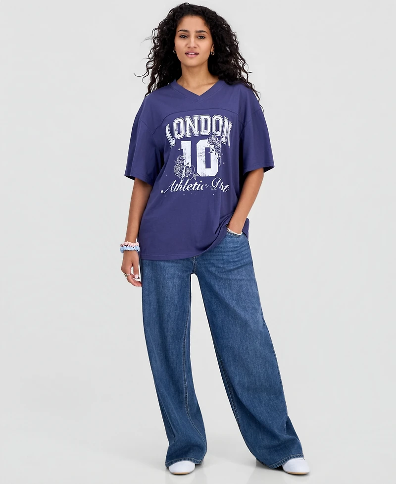 Rebellious One Juniors' London Varsity Graphic T-Shirt