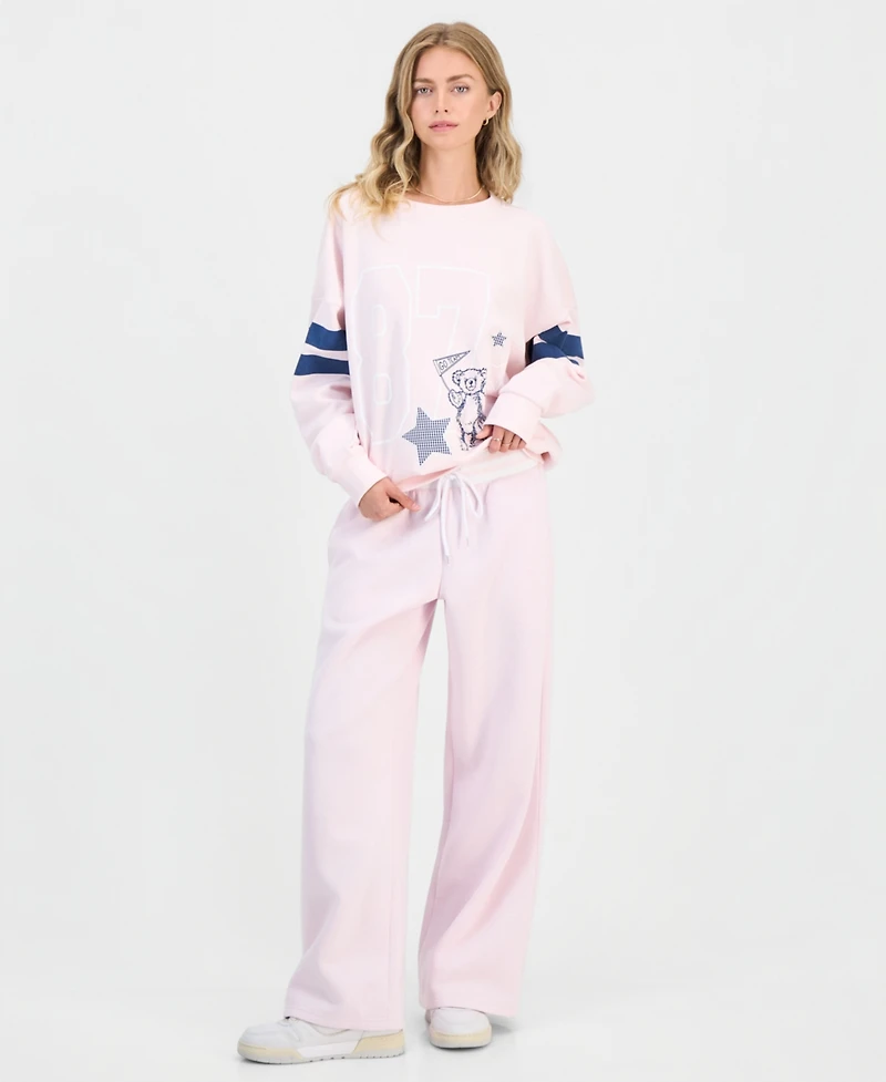 Rebel Veil Juniors' Varsity Applique Crewneck Sweatshirt