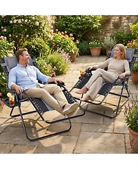 Yiortwo Zero Gravity Recliner Chair Folding Outdoor Lounge with Cushion