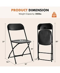 Yiortwo Portable Folding Chair with Cushion, Stackable Indoor Outdoor Seating