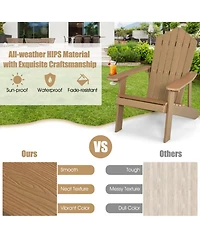 Yiortwo Adirondack Chair with Hidden Cup Holder, Weather Resistant Outdoor