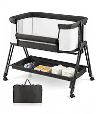 Gouun Portable Bedside Bassinet with 7 Adjustable Heights