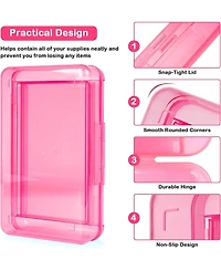 Danrong 2 Pack Double Layer Plastic Pencil Box Large Capacity, Hard Snap Lid Case for School Office Supplies