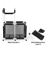 Yescom Double Tiers Pool Floats Storage Bin Rolling Toys Cart Extra Large 6 Wheels with Cover Replacement