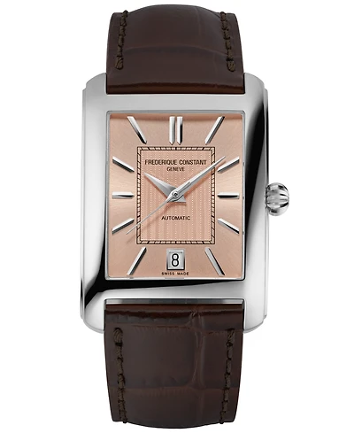 Frederique Constant Men's Carree Automatic Brown Strap Watch, 30mm