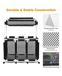 Yescom Set of 2 Rolling Mesh Pool Storage Bins with Replacement Net for Pool Toys