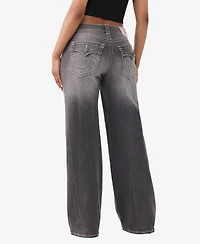 True Religion Women's Bobbi Mid-Rise Baggy Flap Jeans