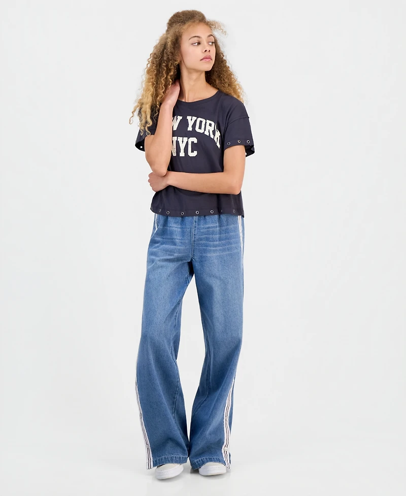 Madden Girl Juniors' Nyc Grommet T-Shirt