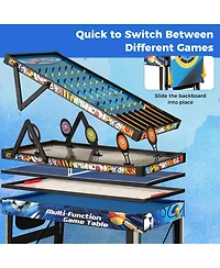 Slickblue Multi Game Table Set 10-in-1 with Table Tennis, Basketball, Soccer and More Indoor Games