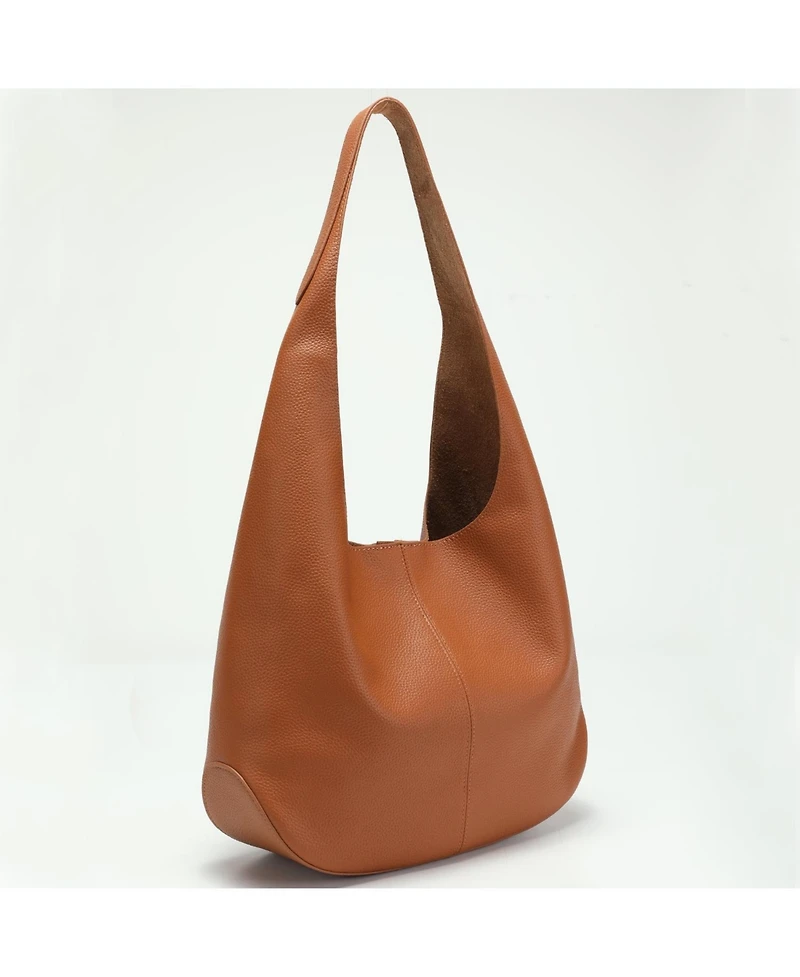 Susu Arc Leather Crescent Hobo Bag Soft Pebbled Shoulder Casual Slouchy Handbag