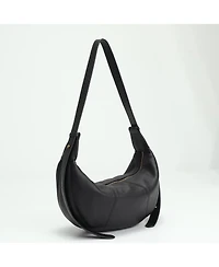 Susu Vera Leather Crescent Bag Half-Moon Hobo Croissant Style Dumpling Shoulder Purse