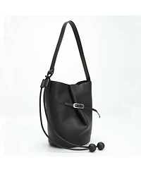 Susu Solene Leather Bucket Bag Minimalist Shoulder Crossbody Purse