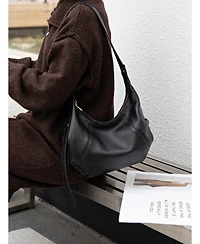 Susu Nova Leather Crescent Hobo Medium Shoulder Bag Slouchy Half-Moon Dumpling
