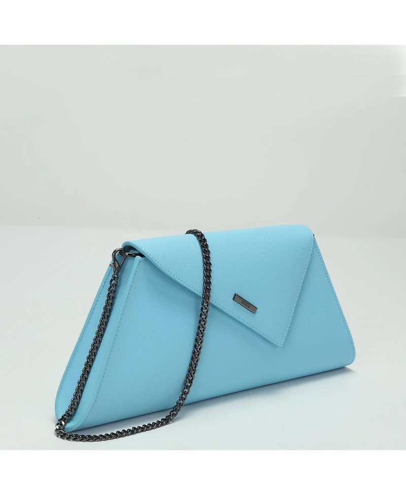 Susu Women's Saffiano Leather Envelope Clutch Purse Crossbody Evening Bag with Chain Strap Elegant Handbag