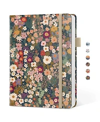 Gnuadz Pretty Lined Journal Hardcover Leather A5 College Ruled Notebook Pastel Garden