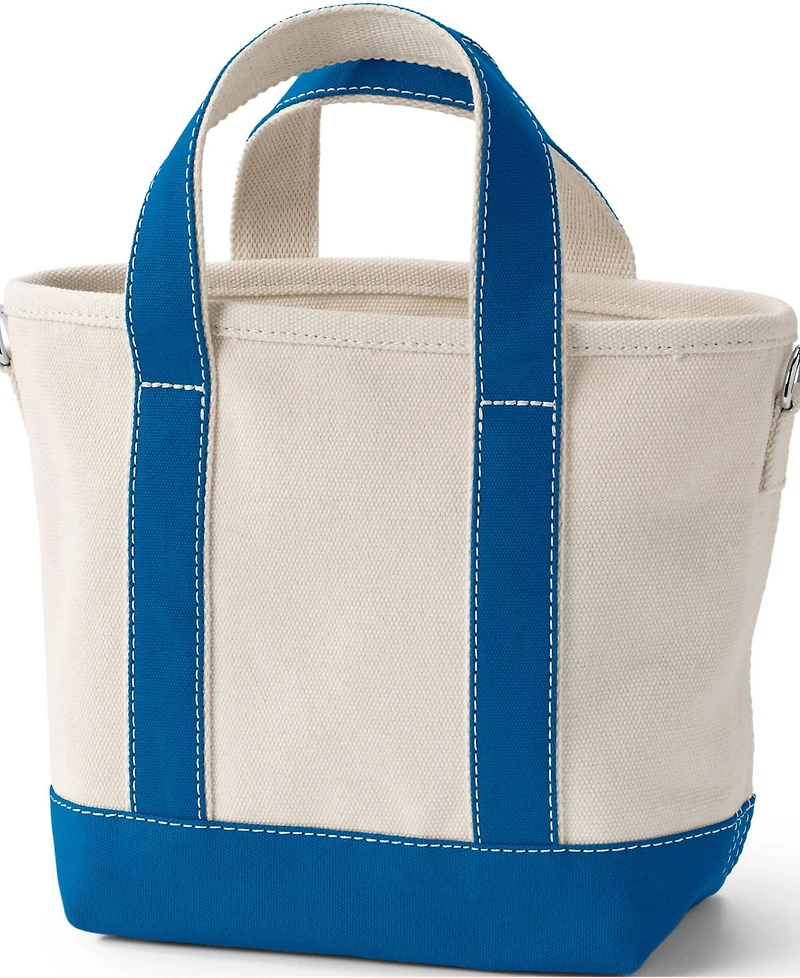 Lands' End Pocket Open Top Canvas Tote Bag