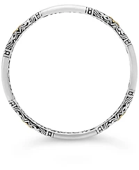 Devata Filigree Bangle Slide-on Bracelet Sterling Silver and 18K Gold Accents