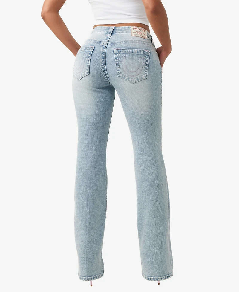 True Religion Women's Becca Bootcut Mid-Rise Arch Logo Jeans