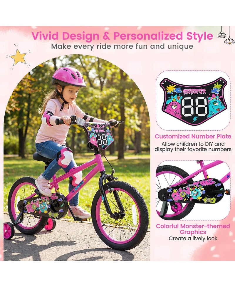Slickblue Kids Bicycle with Training Wheels