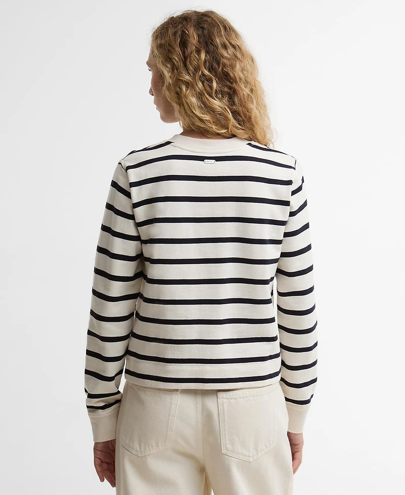 Barbour Women's Crewneck Stripe Pocket Sweatshirt