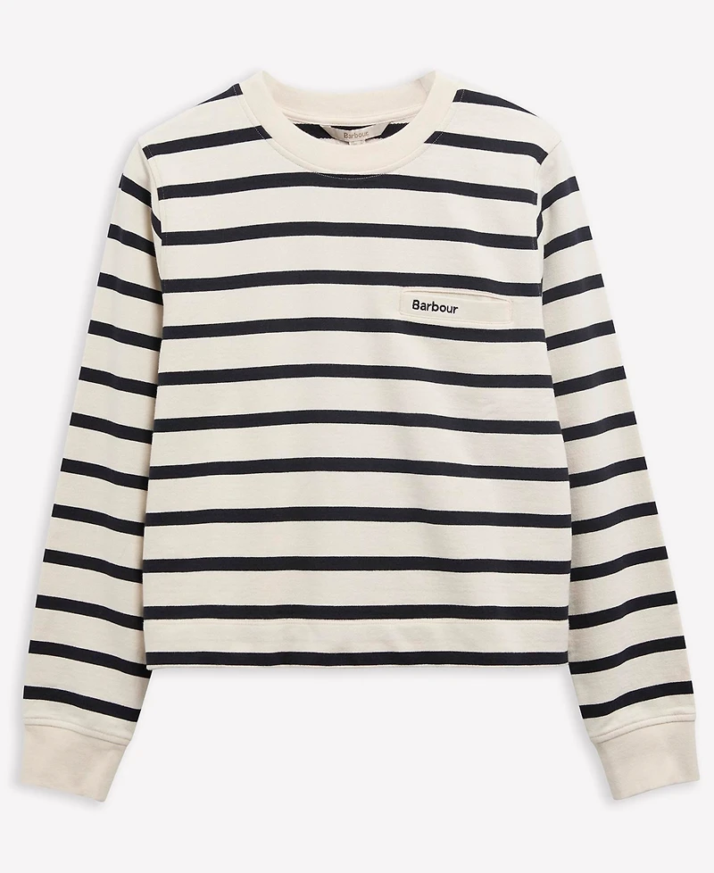 Barbour Women's Crewneck Stripe Pocket Sweatshirt