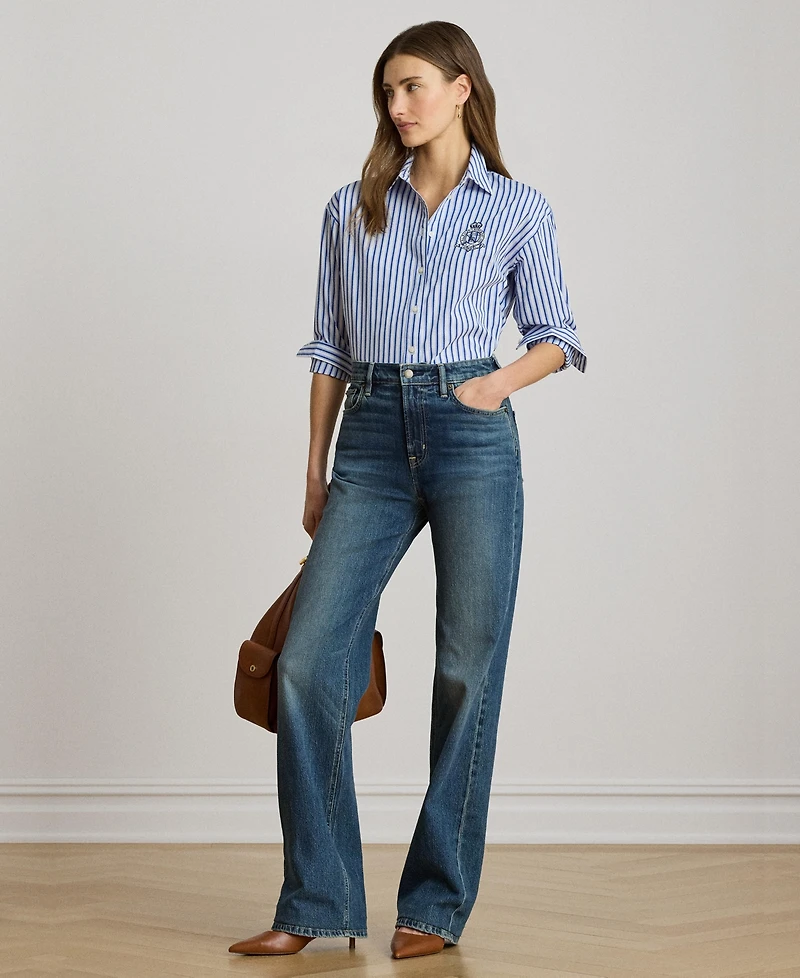 Lauren Ralph Women's Striped Long-Sleeve Shirt