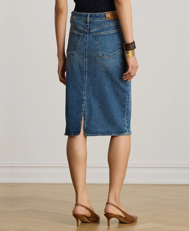 Lauren Ralph Women's Denim Pencil Skirt