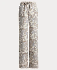 Lauren Ralph Women's Linen Mid-Rise Wide-Leg Pants