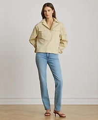 Lauren Ralph Women's Long-Sleeve Cropped Shirt