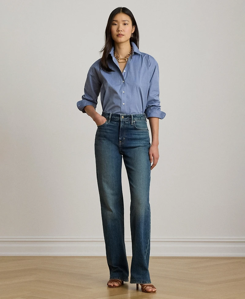 Lauren Ralph Women's Oversized Button Placket Shirt