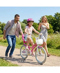 Slickblue Kids Bike with Front Basket and Two Brake System for Secure Riding
