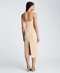 Kenneth Cole Women's Square Neck Grommet Midi Dress