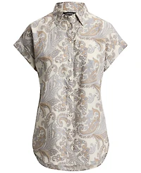 Lauren Ralph Petite Paisley Short-Sleeve Shirt