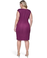 Jessica Howard Plus Short-Sleeve Boat Neck Dress