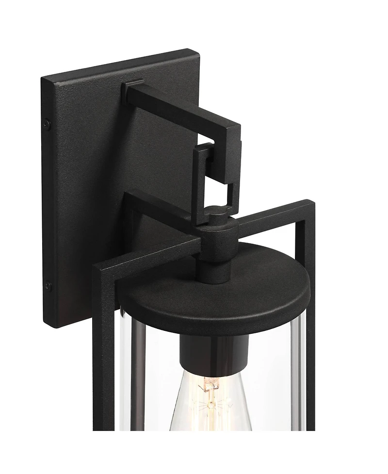 John Timberland Rennes 15 3/4 inches High Modern Outdoor Wall Light Fixture Mount Porch House Weatherproof Metal Clear Glass Shade