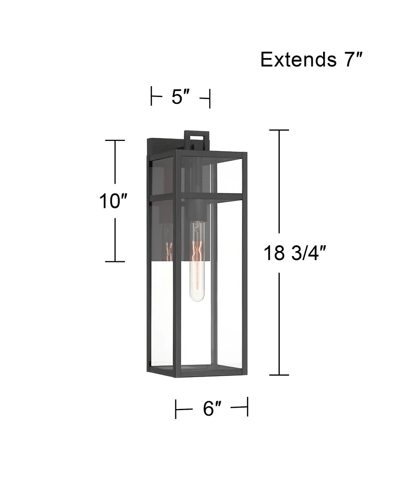 John Timberland San Lucas 18 3/4 inches High Modern Outdoor Wall Light Fixture Mount Porch House Weatherproof Sand Glass Shade
