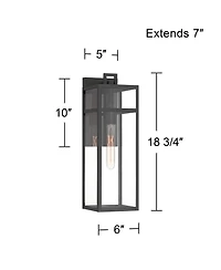 John Timberland San Lucas 18 3/4 inches High Modern Outdoor Wall Light Fixture Mount Porch House Weatherproof Sand Glass Shade