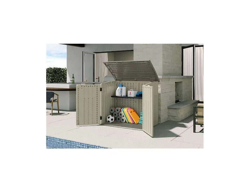 Slickblue Outdoor Heavy Duty Plastic Garbage Bin Trash Can Storage Shed