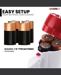 5 Core Megaphone Bull Horn Pa Speaker Yards Range Loud Siren Voice Amplifier Portable