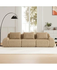 Maison Boucle 114'' Flannelette Modular Sofa, Deep Seat 3 Seater Sectional Couch