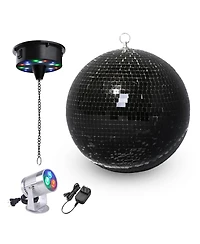Yescom 12" Disco Mirror Ball Rgb Spotlight Rotating Motor Kit for Party Events