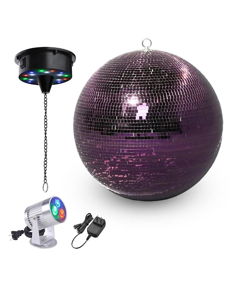 Yescom 16" Large Disco Ball with Motor and Light 6RPM Rotator and 3W Rgb Spotlight for 70s 80s Party Dj Bands Club Event Studio