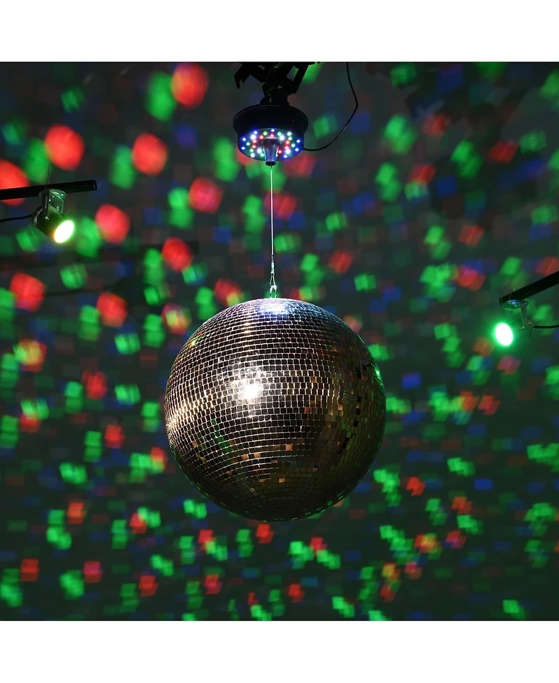 Yescom 16" Disco Mirror Ball 2 Rgb Spotlights Rotating Motor Kit Party Dj Club