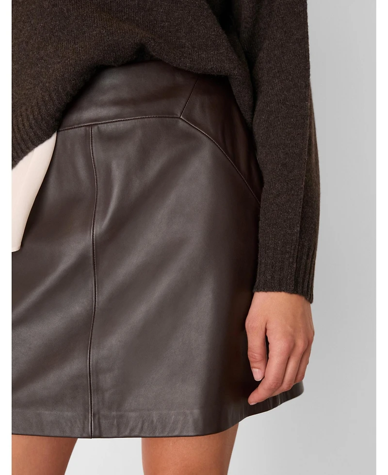 Whistles Women's Leather A Line Skirt