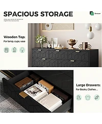 gaomon Dresser for Bedroom, 53.5" Wide Organizer, 7 Drawer with Metal Handle and Legs