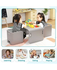 Slickblue Kids Wooden Table and Chair Set 3 Piece Activity Furniture