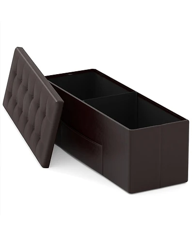 Slickblue Storage Ottoman Bench Folding Foot Rest Stool for Bedroom and Living Room Use