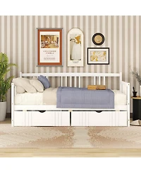 Sailvan Daybed Wood Bed with Two Drawers