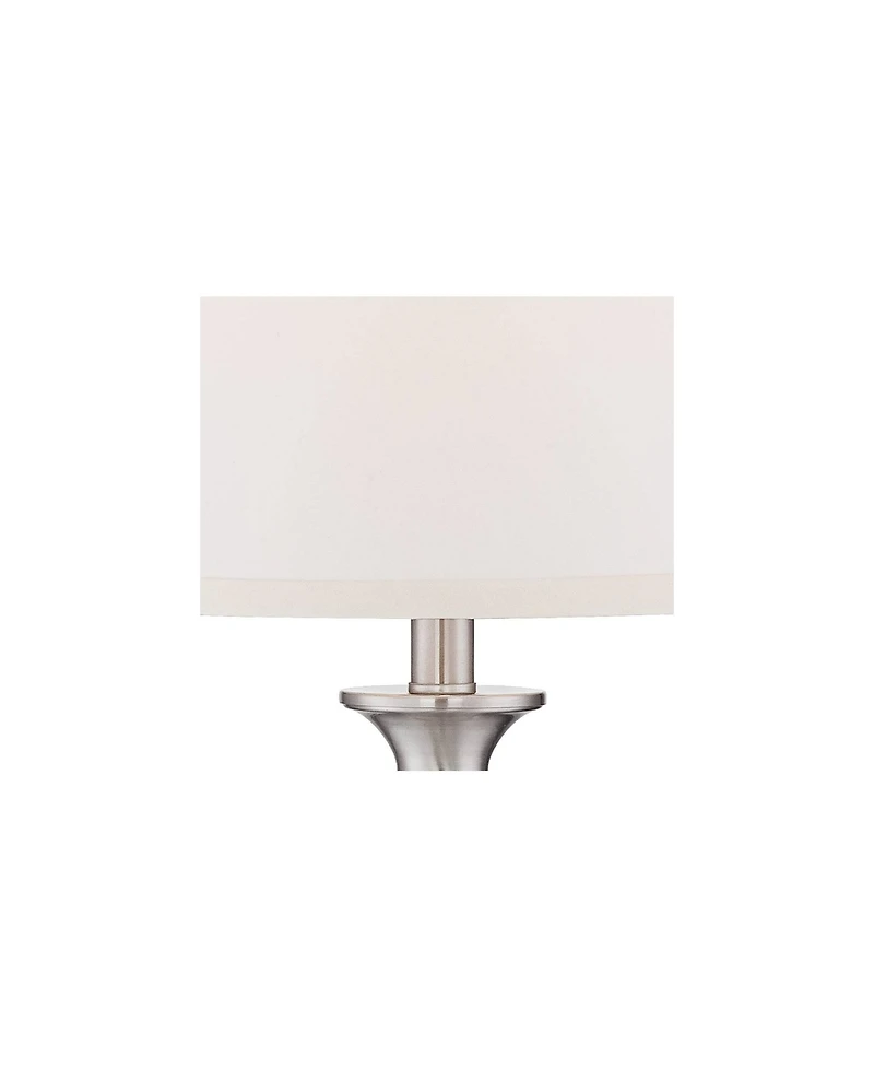 Regency Hill Blair Traditional Table Lamps Set of 2 with Round Riser 26 Inches High Drum Shade for Bedroom Living Room Bedside Office